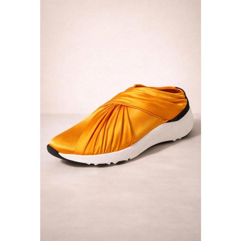 Casadei Orange NWB Satin Slip-On Sneakers Women’s Luxury Designer Size 7